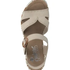 Damen Rieker Sandaletten<67173, Plateau-Sandaletten, Damen, perle