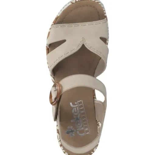 Damen Rieker Sandaletten<67173, Plateau-Sandaletten, Damen, perle