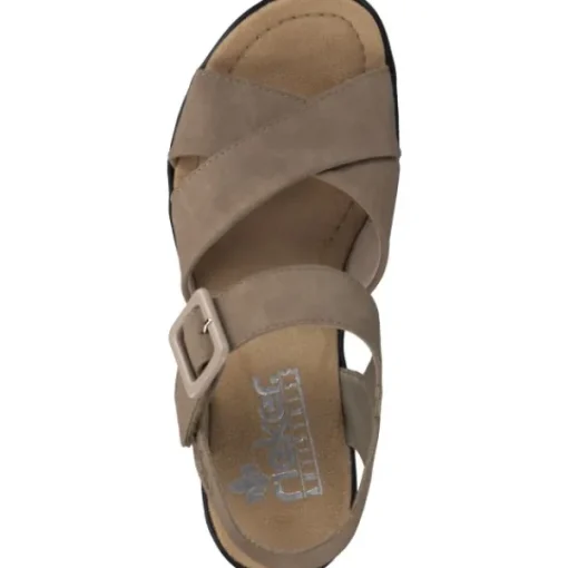 Damen Rieker Sandaletten<68163, Plateau-Sandaletten, Damen, shell