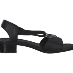 Damen Rieker Sandaletten<62662, Sandaletten, Damen, schwarz/schwarz