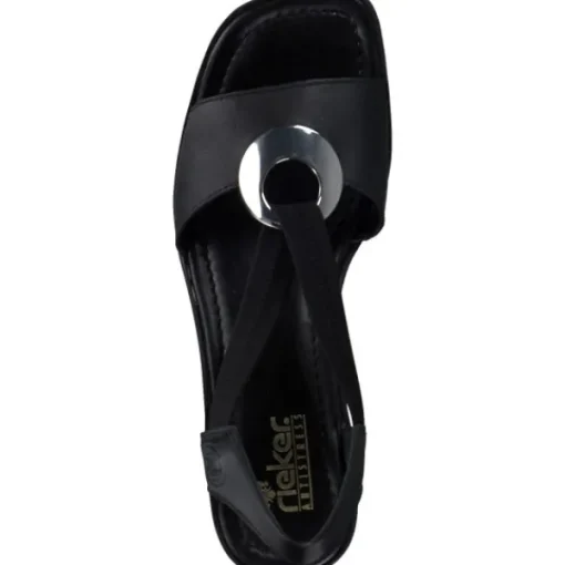 Damen Rieker Sandaletten<62662, Sandaletten, Damen, schwarz/schwarz