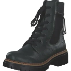 Damen Rieker Stiefel<72637, Schnürstiefel, Damen, tanne/schwarz