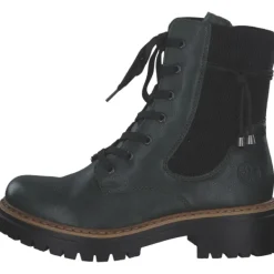 Damen Rieker Stiefel<72637, Schnürstiefel, Damen, tanne/schwarz