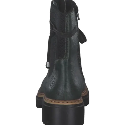 Damen Rieker Stiefel<72637, Schnürstiefel, Damen, tanne/schwarz