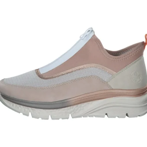 Damen Rieker Sneakers<48053, Slip-On-Sneaker, Damen, rose/kreide/kupfer/crema/perlr