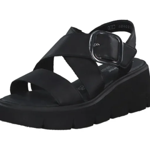 Damen Rieker Sandaletten<Evolution W1550, Plateau-Sandaletten, Damen, Schwarz