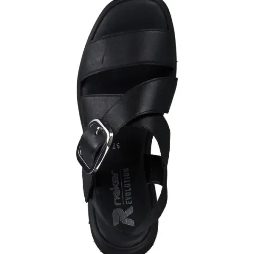 Damen Rieker Sandaletten<Evolution W1550, Plateau-Sandaletten, Damen, Schwarz