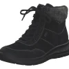 Damen Rieker Stiefel<L7710-00, Schnürstiefel, Damen, schwarz/schwarz/anthrazit