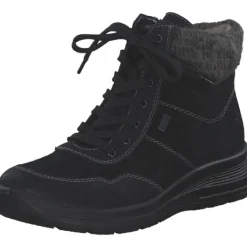 Damen Rieker Stiefel<L7710-00, Schnürstiefel, Damen, schwarz/schwarz/anthrazit