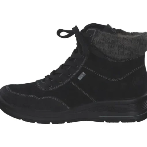 Damen Rieker Stiefel<L7710-00, Schnürstiefel, Damen, schwarz/schwarz/anthrazit