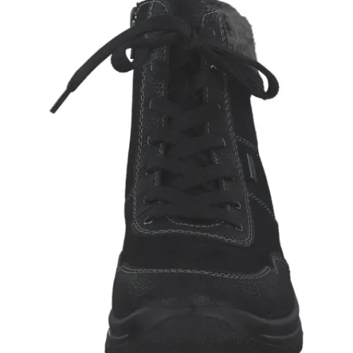 Damen Rieker Stiefel<L7710-00, Schnürstiefel, Damen, schwarz/schwarz/anthrazit