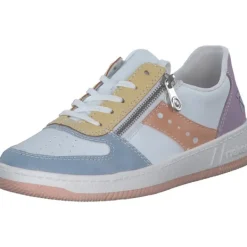Damen Rieker Klassische- & Business Schuhe<M5520, Schnürschuhe, Damen, aqua/weiss/sun/aprikot/blassli