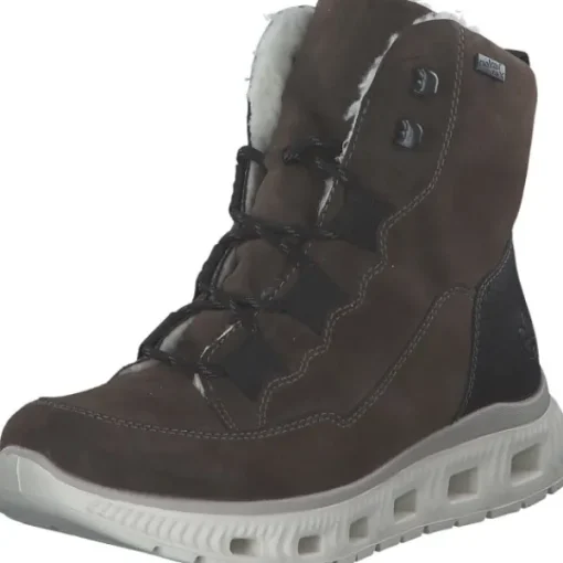 Damen Rieker Stiefel<M6012-25, Schnürstiefel, Damen, erde/schwarz