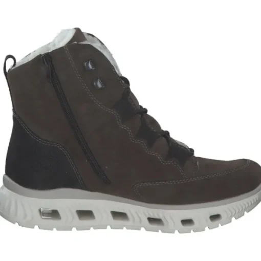 Damen Rieker Stiefel<M6012-25, Schnürstiefel, Damen, erde/schwarz
