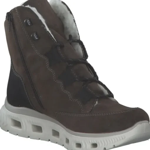 Damen Rieker Stiefel<M6012-25, Schnürstiefel, Damen, erde/schwarz