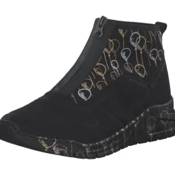 Damen Rieker Stiefel<M4953, Stiefeletten, Damen, schwarz/schwarz-metallic