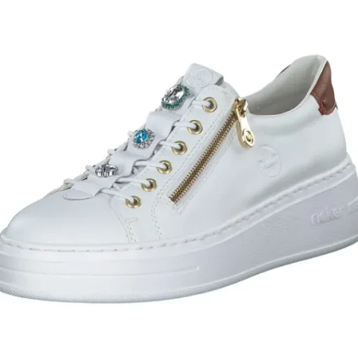 Damen Rieker Klassische- & Business Schuhe<N5452, Schnürschuhe, Damen, Weiß