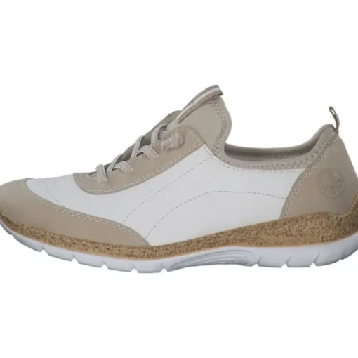 Damen Rieker Klassische- & Business Schuhe<N4253, Schnürschuhe, Damen, perle/weiss/perlcreme