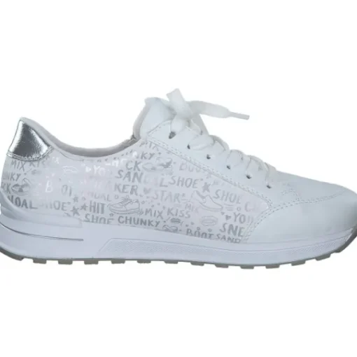 Damen Rieker Klassische- & Business Schuhe<N1403, Schnürschuhe, Damen, weiss/bianco/silber