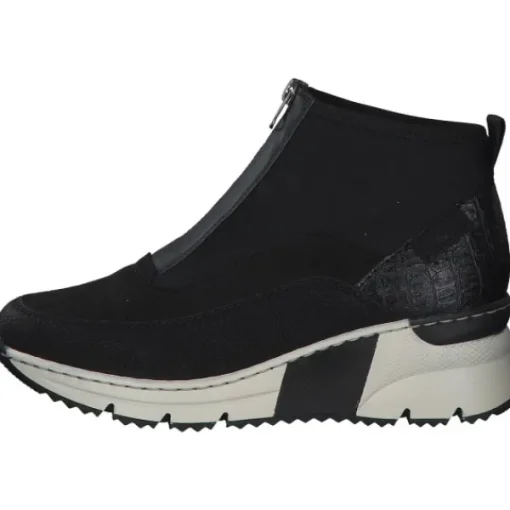 Damen Rieker Stiefel<N6352, Stiefeletten, Damen, Schwarz