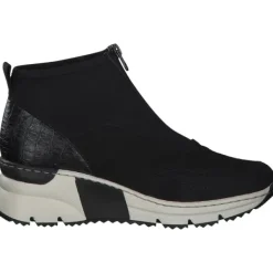 Damen Rieker Stiefel<N6352, Stiefeletten, Damen, Schwarz