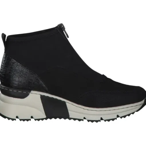 Damen Rieker Stiefel<N6352, Stiefeletten, Damen, Schwarz