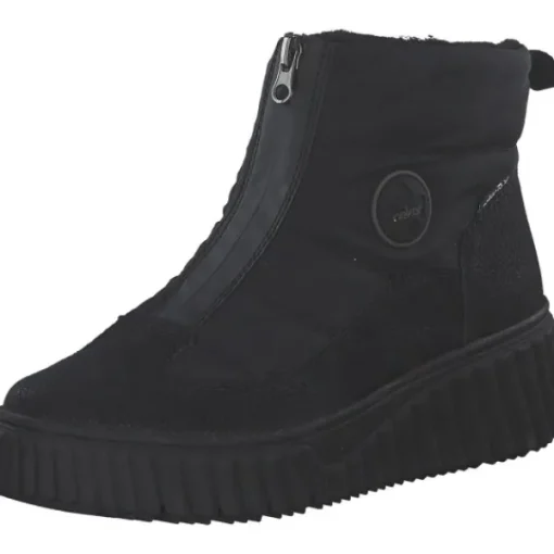 Damen Rieker Stiefel<N2550-00, Winterstiefel, Damen, Schwarz/Schwarz