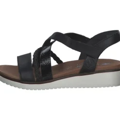 Damen Rieker Sandaletten<V3773, Keilsandaletten, Damen, Schwarz