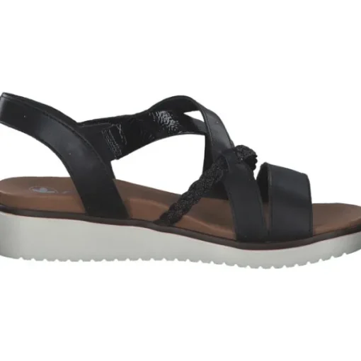 Damen Rieker Sandaletten<V3773, Keilsandaletten, Damen, Schwarz