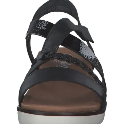 Damen Rieker Sandaletten<V3773, Keilsandaletten, Damen, Schwarz