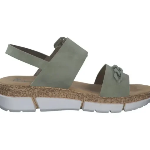 Damen Rieker Sandaletten<V2350, Keilsandaletten, Damen, pistazie