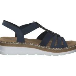 Damen Rieker Sandaletten<V1206, Keilsandaletten, Damen, Blau