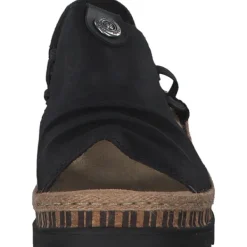 Damen Rieker Sandaletten<V7972, Keilsandaletten, Damen, Schwarz