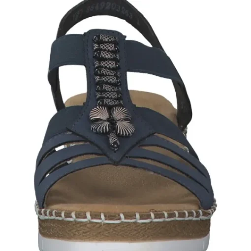 Damen Rieker Sandaletten<V1206, Keilsandaletten, Damen, Blau