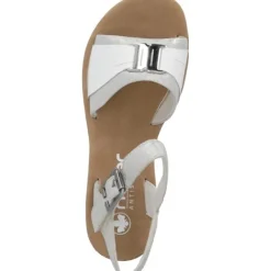 Damen Rieker Sandaletten<V4365, Keilsandaletten, Damen, fog-silver/bianco
