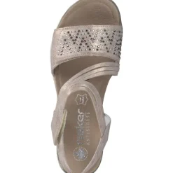 Damen Rieker Sandaletten<V3764, Keilsandaletten, Damen, rosegold