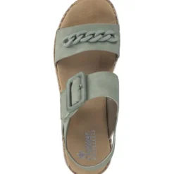 Damen Rieker Sandaletten<V2350, Keilsandaletten, Damen, pistazie
