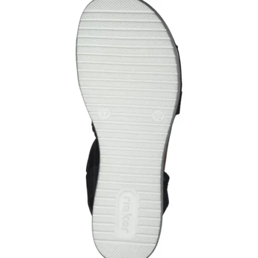 Damen Rieker Sandaletten<V3773, Keilsandaletten, Damen, Schwarz