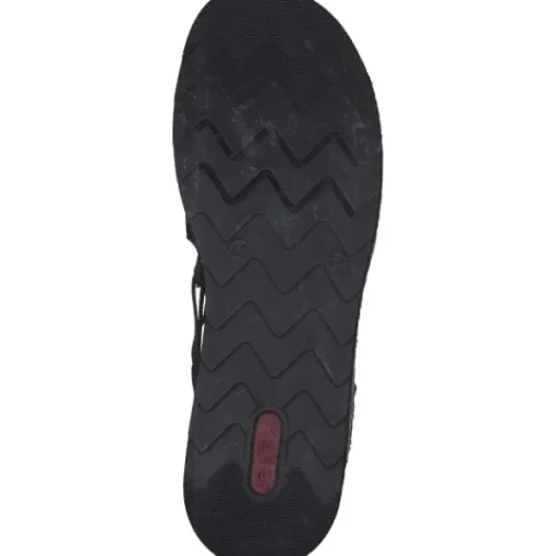 Damen Rieker Sandaletten<V7972, Keilsandaletten, Damen, Schwarz