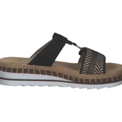 Damen Rieker Pantoletten & Badeschuhe<V7947, Pantoletten & Badeschuhe, Damen, Schwarz