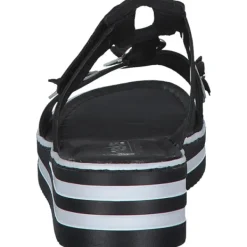 Damen Rieker Pantoletten & Badeschuhe<V0228, Plateau-Pantoletten, Damen, Schwarz/Silber