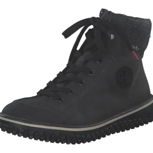 Damen Rieker Stiefel<Z4251-45, Schnürstiefel, Damen, anthrazit/grau/schwarz