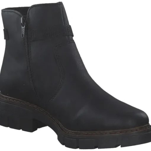 Damen Rieker Stiefel<Z3566, Winterstiefeletten, Damen, schwarz/schwarz