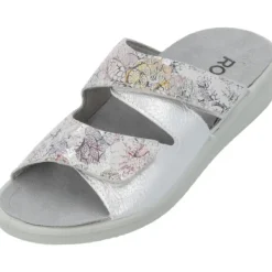 Damen Rohde Pantoletten & Badeschuhe<5735, Pantoletten, Damen, silber - muster