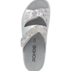 Damen Rohde Pantoletten & Badeschuhe<5735, Pantoletten, Damen, silber - muster