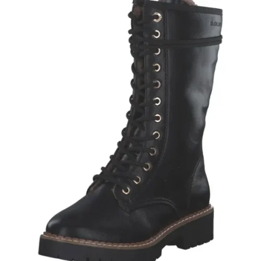 Damen s. Oliver Stiefel<5-26221-41/022 M2622141, Schnürstiefel, Damen, Schwarz
