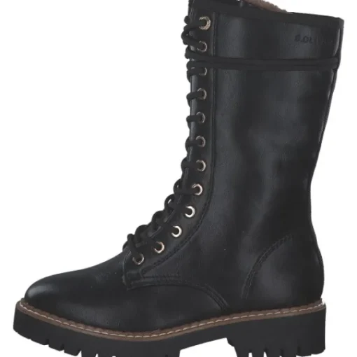 Damen s. Oliver Stiefel<5-26221-41/022 M2622141, Schnürstiefel, Damen, Schwarz
