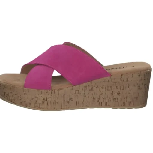 Damen s. Oliver Pantoletten & Badeschuhe<27212, Plateau-Pantoletten, Damen, pink