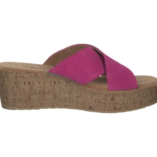 Damen s. Oliver Pantoletten & Badeschuhe<27212, Plateau-Pantoletten, Damen, pink