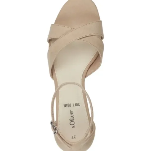Damen s. Oliver Sandaletten<28302, Plateau-Sandaletten, Damen, Beige